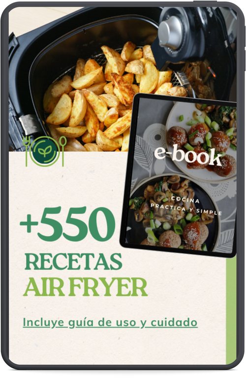 +550 Recetas para Freidora de Aire + Bonos de Regalo